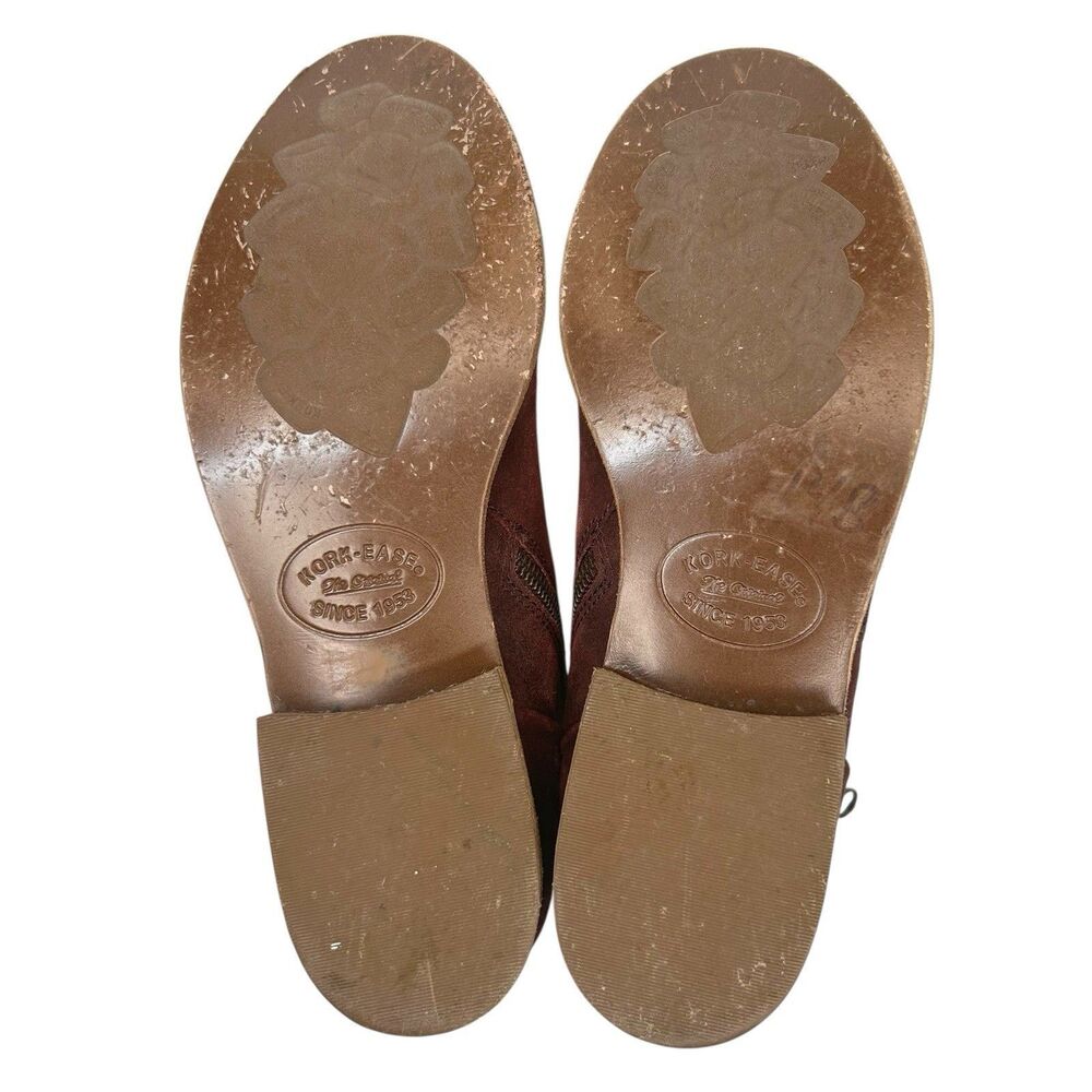 Kork-Ease Riley Boots Dark Brick Distressed Red Leather Ankle Zipper Women’s 8.5 - Picture 9 of 10